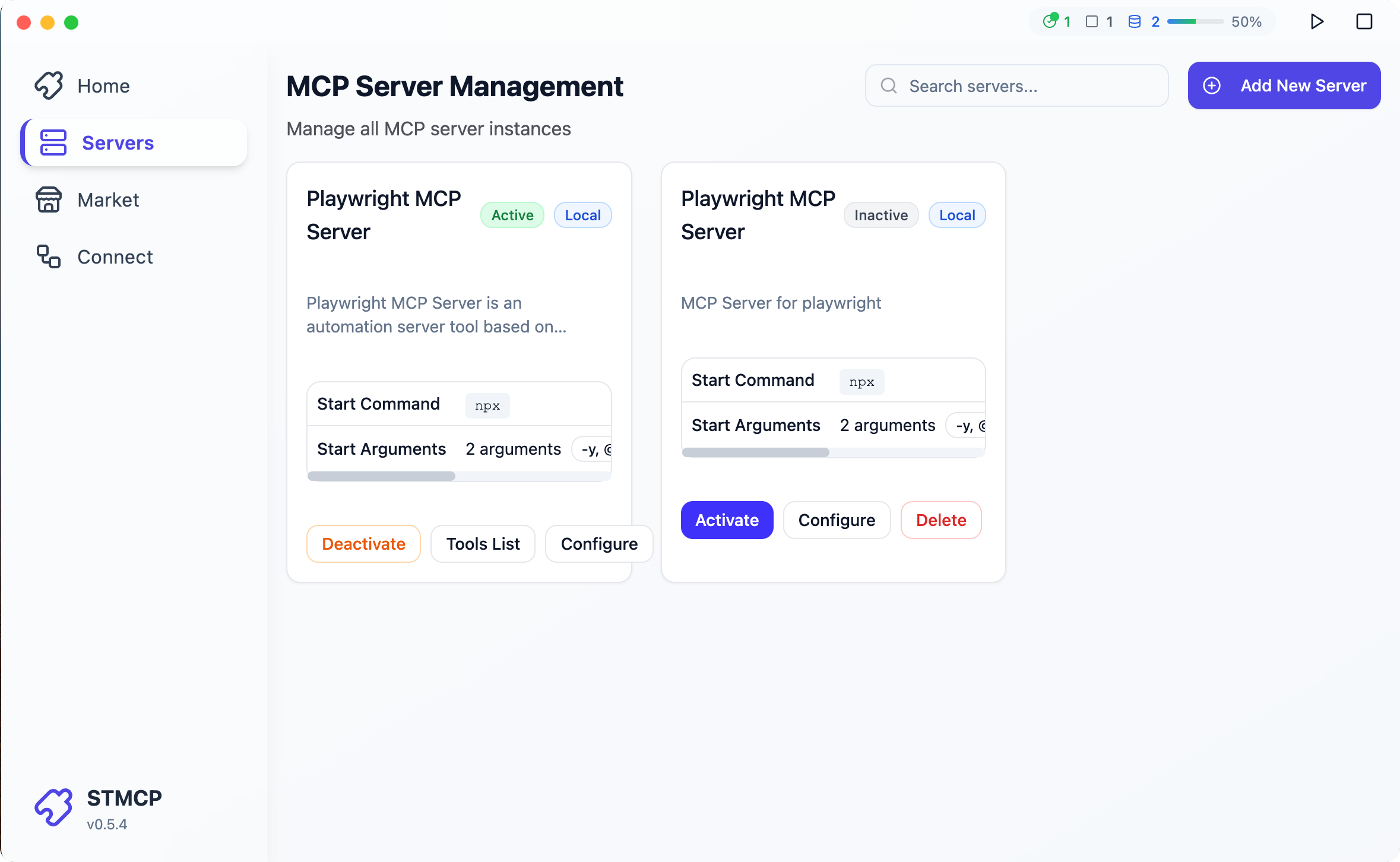 STMCP Server Management Interface